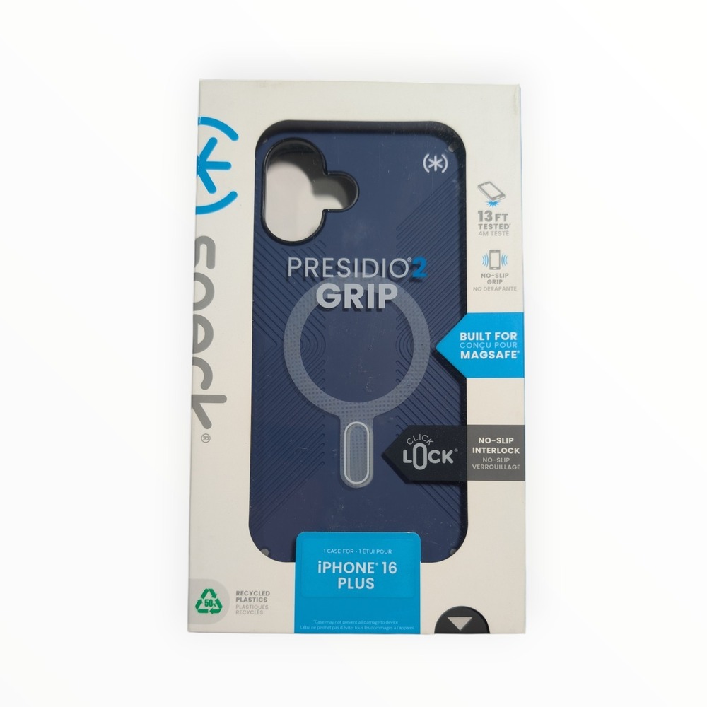 V5-O‎ Speck Presidio2 Grip MagSafe w/ClickLock Case iPhone 16 Plus - Blue